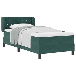 vidaXL Letto a molle con testiera Verde scuro 100 x 200 cm Velluto