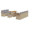 vidaXL Set Divano da Giardino 10 pz Beige polyrattan