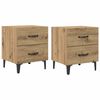 vidaXL Armadietto per letto 2 pz Rovere artigianale 40 x 35 x 47,5 cm