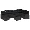 vidaXL Set di divani 9 pz Nero polyrattan