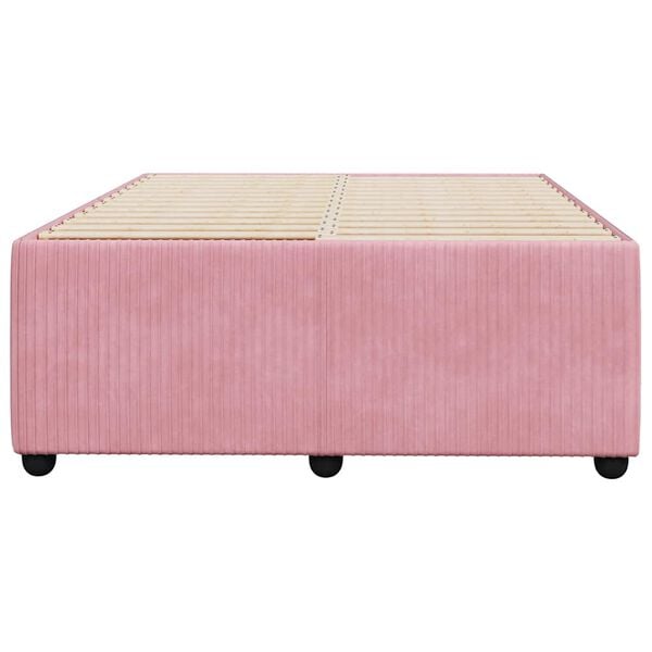 vidaXL Giroletto senza Materasso Rosa 120x190 cm Velluto