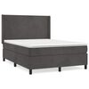 vidaXL Giroletto a Molle con Materasso Grigio Scuro 140x200 cm Velluto