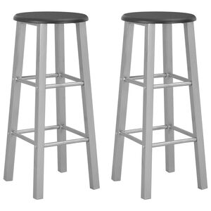 vidaXL Sgabelli da Bar 2 pz Argento in MDF