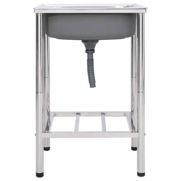 vidaXL Lavello da Campeggio con Vasca Singola in Acciaio Inox
