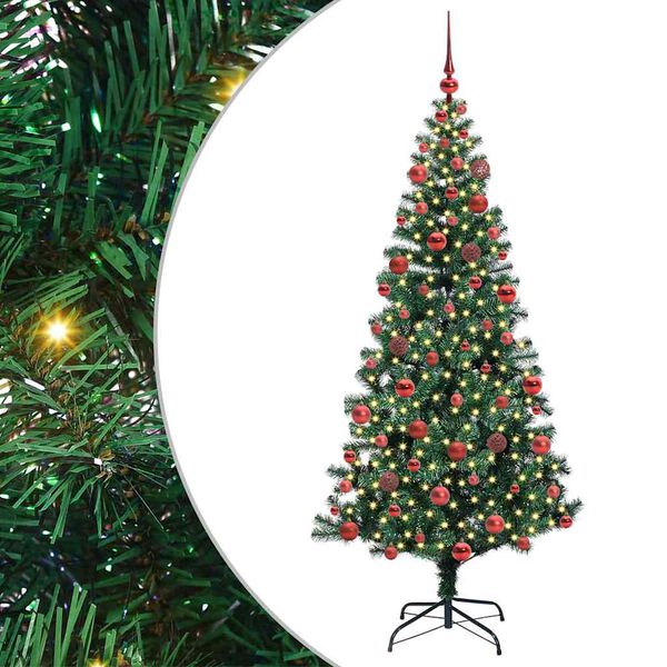vidaXL Albero di Natale artificiale con luci integrate Verde 180 cm