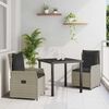 vidaXL Set da Pranzo per Giardino 3 pcs Grigio chiaro polyrattan