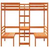 vidaXL Giroletto Soppalco Scrivania e Sedie Marrone Cera 90x190cm Pino