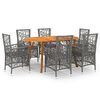 vidaXL Set Mobili da Pranzo per Giardino 7 pz Grigio