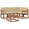 vidaXL Set di divani da esterno con cuscino 5 pcs Naturale e Beige