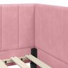 vidaXL Cornice del letto ad angolo Rosa 90 cm x 200 cm Velluto