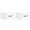 vidaXL Mobiletto da notte a muro 2 pcs Bianco Lucido 34,5 x 33 x 20 cm