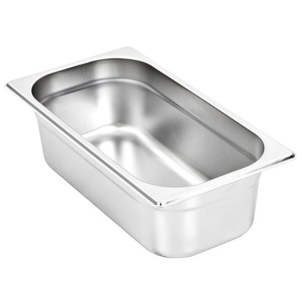vidaXL Contenitori Gastronorm 8 pz GN 1/3 100 mm in Acciaio Inox