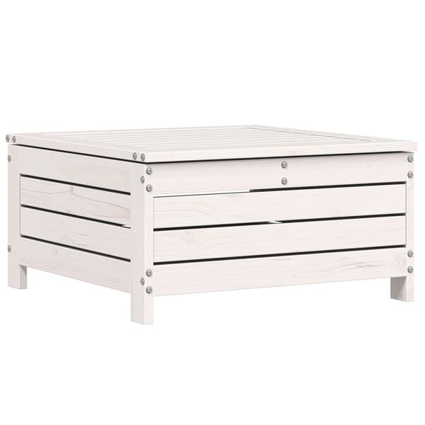 vidaXL Poggiapiedi Giardino Bianco 62x63,5x32 cm Legno Massello Pino