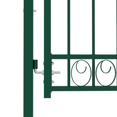 vidaXL Cancello per Recinzione ad Arco in Acciaio 100x100 cm Verde