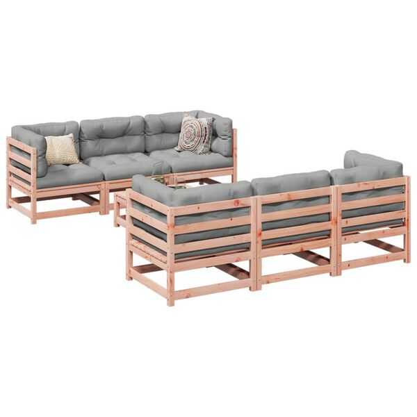 vidaXL Set Divani da Giardino 7 pz in Legno Massello Abete Douglas