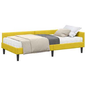 vidaXL Struttura Letto Angolare con Materasso 2 pz Giallo Velluto