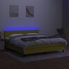 vidaXL Letto a Molle con Materasso e LED Verde 180x200 cm in Tessuto