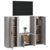 vidaXL Set Mobili Porta TV 3 pz Grigio Sonoma in Legno Multistrato