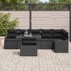 vidaXL Set Divano da Giardino con cuscino 7 pcs Nero Poly Rattan