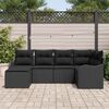 vidaXL Set Divano da Giardino 6 pcs Nero polyrattan