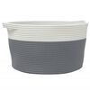 vidaXL Cestino Portaoggetti Grigio e Bianco &Oslash;40x25 cm in Cotone