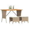 vidaXL Set da Pranzo da Giardino 3 pz con Cuscini Beige in Polyrattan