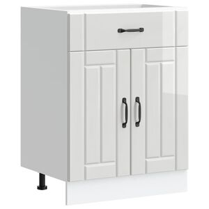 vidaXL Base da Cucina Lucca Bianco Lucido in Legno Multistrato