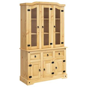 vidaXL Credenza Corona Marrone 112x43x196cm in Legno di Pino Messicano