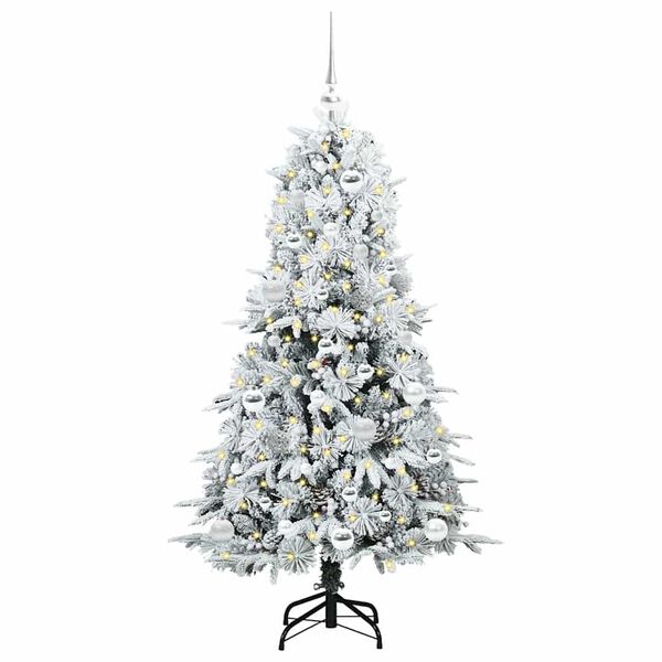 vidaXL Albero di Natale Artificiale con Rami Pieghevoli Bianco 150 cm