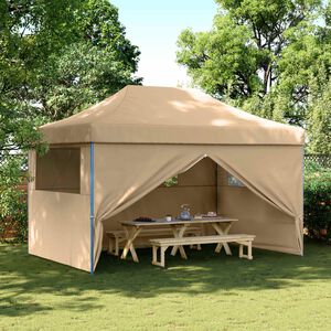 vidaXL Tendone per Feste Pieghevole Pop-Up con 4 Pareti Beige