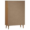 vidaXL Libreria MOLDE Marrone 90x35x133,5 cm in Legno Massello di Pino
