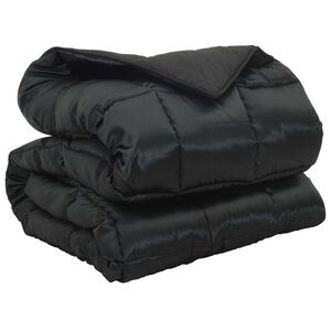 vidaXL Duvet Invernale Nero 135 x 200 cm Satin e Micropile