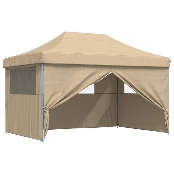 vidaXL Tendone per Feste Pieghevole Pop-Up con 4 Pareti Beige