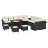 vidaXL Set Divano da Giardino 14 pz 13-Numero di posti Nero e Crema