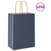 vidaXL Sacchetti di Carta 250 pz con Manici Blu 15x8x21 cm