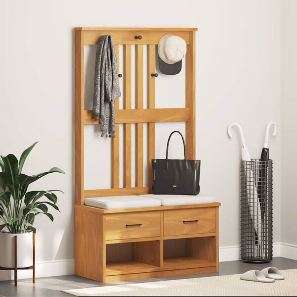 vidaXL Albero da Ingresso SANDNES 87x40x159,5 cm in Legno di Pino