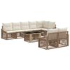 vidaXL Set Divano da Giardino 9 pz Beige e Bianco Crema polyrattan