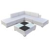 vidaXL Set Divani da Giardino 6 pz con Cuscini in Polyrattan Bianco