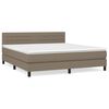 vidaXL Giroletto a Molle con Materasso Tortora 180x200 cm in Tessuto