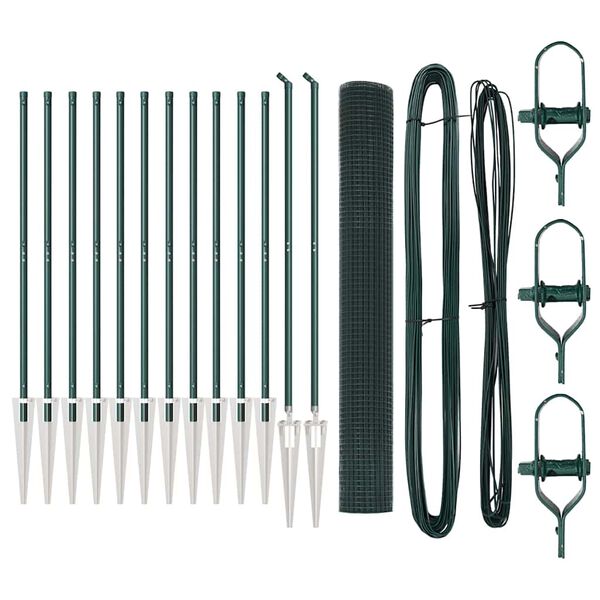 vidaXL Palo della recinzione Verde 25 x 1,2 m (rete da 19 x 19 mm)