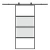 vidaXL Porta Scorrevole Ferramenta 90x205 cm Vetro Temperato Alluminio