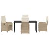 vidaXL Set da Pranzo per Giardino con cuscino 5 pcs Beige polyrattan