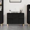vidaXL Mobile Lavabo Nero 80x33x60 cm in Legno Multistrato