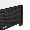vidaXL Lettino Prendisole con Cuscino Bianco Crema in Polyrattan Nero