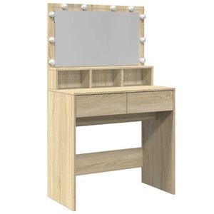 vidaXL Toeletta con LED Rovere Sonoma 80x41x134,5 cm