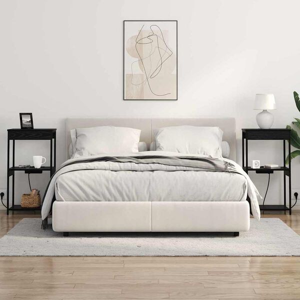 vidaXL Armadio da Notte Rovere Nero 41 x 31 x 76 cm Legno multistrato