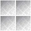 vidaXL Gradini per Scale 4 pz 20 x 20 cm Argento Alluminio Quadrato