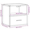 vidaXL Comodino a Muro Rovere Fumo 40x31x39,5 cm