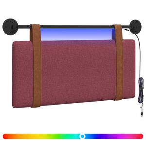 vidaXL Testiera sospesa Con luce LED Rosso Vino PU Antico