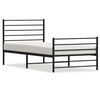 vidaXL Giroletto con Testiera e Pediera Metallo Nero 90x200 cm